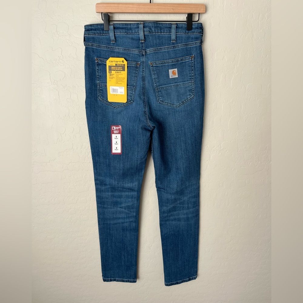 Carhartt Rugged Flex Tapered Jeans High Rise Size 8 Regular Women’s NEW NWT - Picture 4 of 8